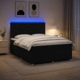 Cumpara ieftin Pat boxspring cu saltea Negru 160 x 200 cm Tesatura