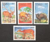 REPUBLICA CONGO-ANIMALE-serie 4 valori- MNH**-RDC 153