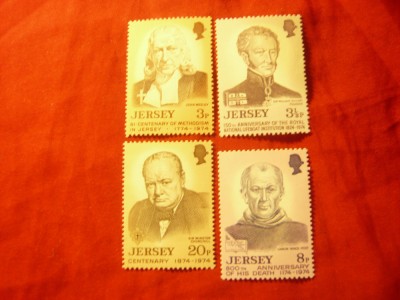 Serie Jersey 1974 - Aniversari- Comemorari Personalitati , 4 val. foto