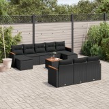 Cumpara ieftin Gossi set canapele de gradina cu perne, 11 piese, negru, poliratan