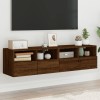 VidaXL Comode TV de perete, 2 buc., stejar maro, 60x30x30 cm, lemn 836867