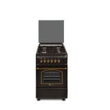 Aragaz rustic Studio Casa Verona Retro 50/ 55 cm, 4 arzatoare gaz, cuptor gaz, aprindere electrica, grill electric, negru