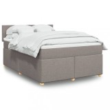 VidaXL Pat box spring cu saltea, gri taupe, 160x200 cm material textil 3289028