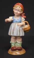 Statueta portelan Wagner &amp; Apel W&amp;A Hilla Peyk &amp; Bertram - Scufita Rosie c.1940