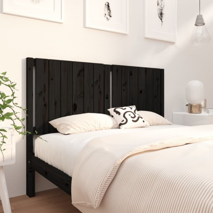 Gossi tablie de pat, negru, 145,5x4x100 cm, lemn masiv de pin