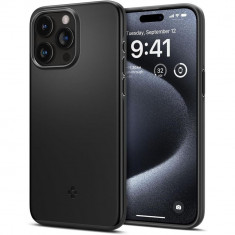 Husa Spigen Thin Fit pentru Apple iPhone 15 Pro Negru