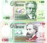 Uruguay Set 20-50 Pesos 2020 Polimer P 101-102 UNC