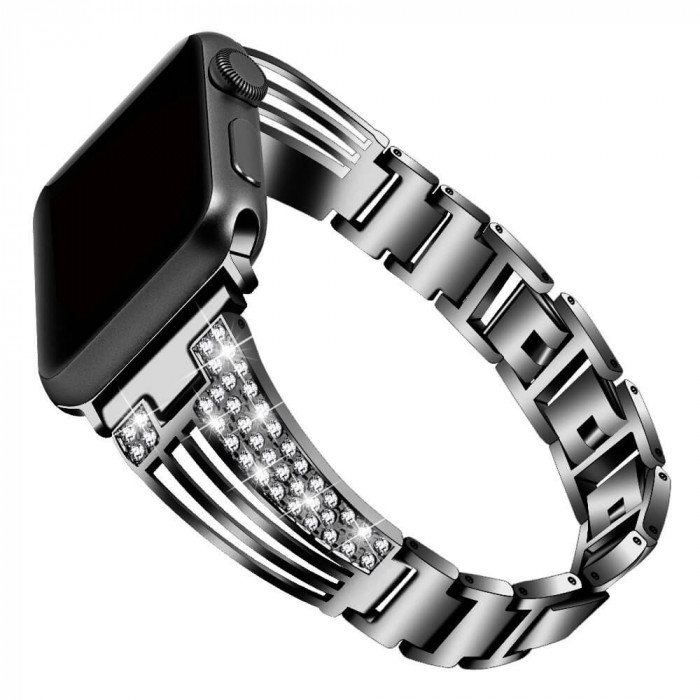 Bratara Apple Watch Luxury Stainless Steel Black 41 40 38mm