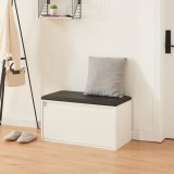 Banca cu sertar pentru pantofi Degerfors WS 80 x 39 x 45 cm PAL ALB/negru [en.casa] HausGarden Leisure, [en.casa]