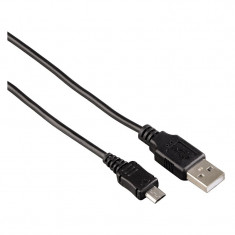 Cablu de date micro USB Hama, 1 m, Negru foto