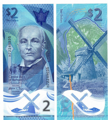 !!! BARBADOS - 2 DOLARI 2022 - P NEW - UNC / POLIMER foto