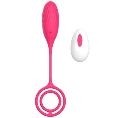 Ou Vibrator Elia Love Egg, 10 Moduri Vibratii, Remote Control, Silicon, USB, Roz, 21.4 cm, Mokko Toys, Velvet Obsession