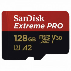 Card Sandisk Extreme Pro microSDXC 128GB Clasa 10 UHS-I U3 + Adaptor foto