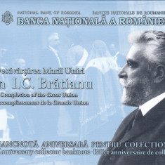 Bancnota 100 de lei cu I.C. Bratianu 2019,PLIC + PLIANT.