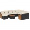 Set canapele de gradina cu perne, 11 piese, negru, poliratan