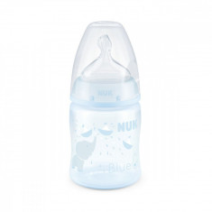 Biberon cu tetina din silicon 150 ml Nuk First Choice+ Baby Blue 743501AA, Albastru foto