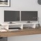 Suport pentru monitor, alb, 100x27x15 cm, lemn masiv pin
