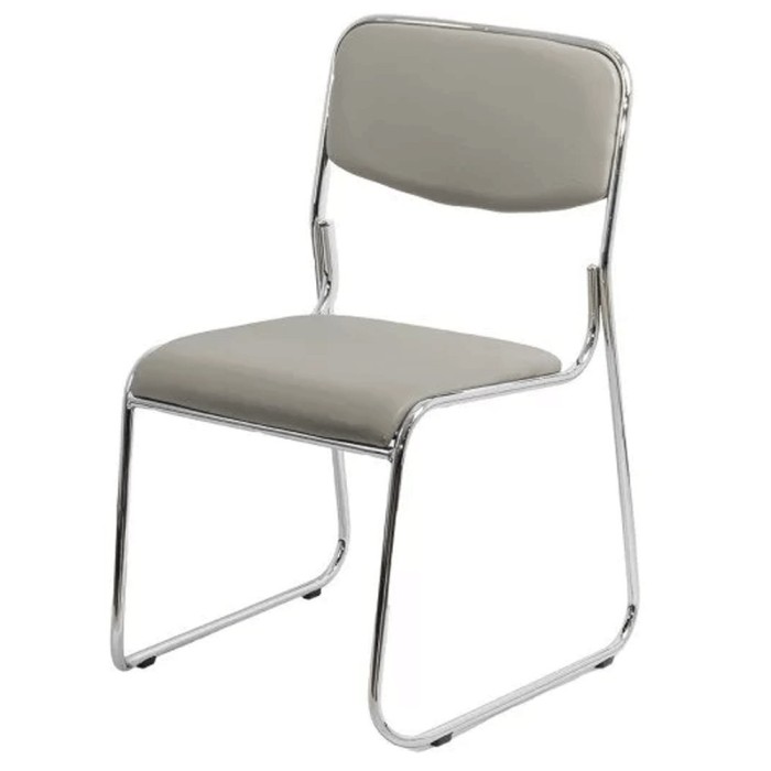 Scaun vizitator HRC 604, piele ecologica, cadru cromat, 120 kg