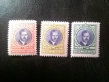 Serie Romania 1931 Regele Carol I , 3 valori