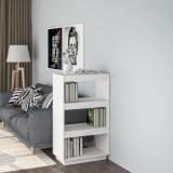 VidaXL Bibliotecă/Separator cameră alb 60x35x103 cm lemn masiv de pin