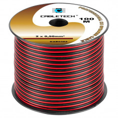 Cablu Difuzor Cabletech Cupru Culoare Rosu/Negru Rola 100 m 2x0.50 mm2