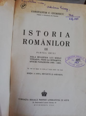 IST. Romanilor-C.C. Giurescu- vol.III (partea I a ) - 1944 foto