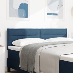 vidaXL Tăblie de pat design linii, albastru, 160 cm, textil