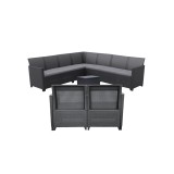 Set de mobilier de grădină Claire V cu 9 locuri și masă Vigo cu depozitare, grafit