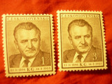 Serie Cehoslovacia 1953 - Personalitati - Presedinte Klement Gotwald, 2 valori, Nestampilat
