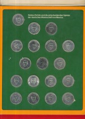 Shell Mexico 70 Album complet 18 jetoane echipa de fotbal a Germaniei