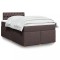 vidaXL Pat box spring cu saltea, maro &icirc;nchis, 120x200 cm, textil