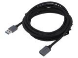 Cablu USB 3.0 A-A 3m nichelat negru gri