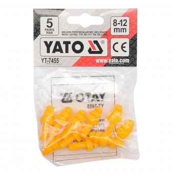 Set antifoane tip dop pentru urechi, Yato YT-7455, 5 perechi, 8-12mm, silicon foto