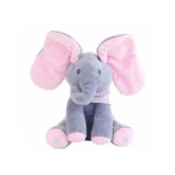 Jucarie Interactiva Elefant FOXMAG24, Muzicala, Destinata Copiilor, Gri/Roz