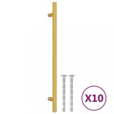 Cumpara ieftin Manere de dulap, 10 buc., auriu, 224 mm, otel inoxidabil