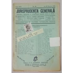 JURISPRUDENTA GENERALA , PUBLICATIUNE SAPTAMANALA DE JURISPRUDENTA REZUMATA ROMANA SI STREINA , NR.10 , 1938