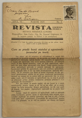Revista Enciclopedica - a apartinut lui Vaida Voevod 1937 foto