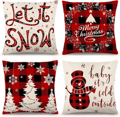 Fete de pernă Decorații Cistmas 18x18 inch Set de 4 pentru decorațiuni interioar foto