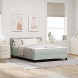 VidaXL Pat box spring cu saltea, gri deschis, 160x200 cm, catifea