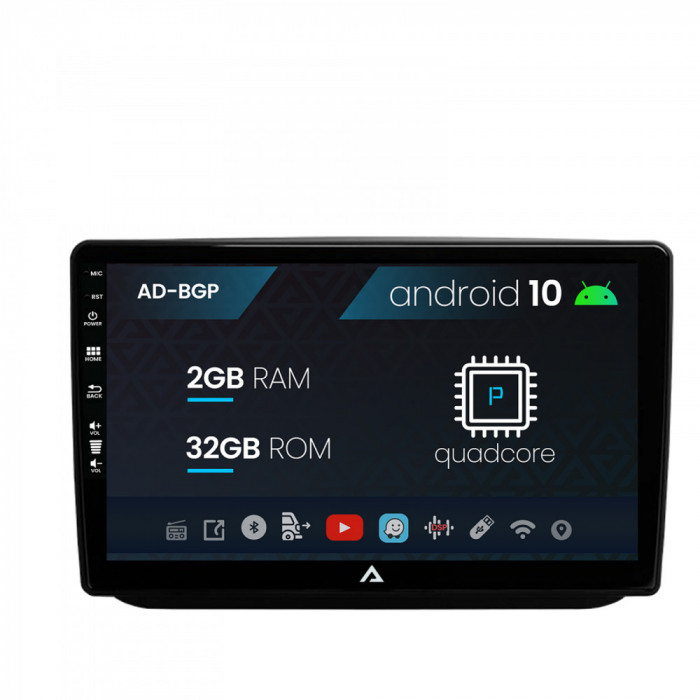 Navigatie Skoda Fabia (2007-2014), Android 10, P-Quadcore 2GB RAM + 32GB ROM, 10.1 Inch - AD-BGP10002+AD-BGRKIT046