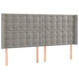 Cumpara ieftin Tablie de pat cu aripioare gri deschis 183x16x118/128cm catifea