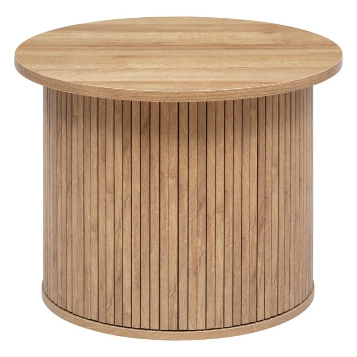 Masa de cafea Atmosphera Createur d&amp;apos;interieur Colva, rotunda 60x45 cm, MDF bej, baza canelata
