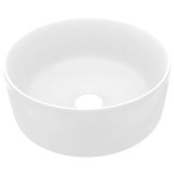 Cumpara ieftin Chiuveta de baie lux, alb mat, 40 x 15 cm, ceramica, rotund