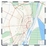 Harta decorativa pentru perete Brăila, Stil Clasic, 125x125 cm, PVC