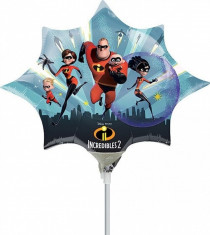 Balon mini figurina Incredibles 2, umflat + bat si rozeta, Radar 37133 foto