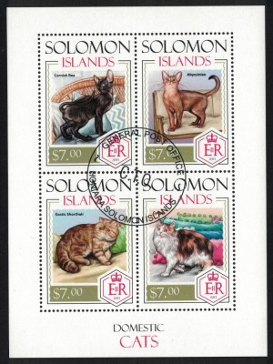 INSULELE SOLOMON 2013 - Fauna, Pisici domestice / set complet - colita + bloc foto