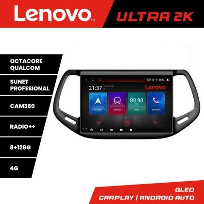 Navigatie Jeep Compass 2017 M-732 Octa Core Android Radio Bluetooth GPS WIFI/4G DSP 2K 8+128GB 360 Toslink CarStore Technology
