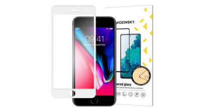 WOZINSKY Tempered Glass 9H full screen protector iPhone SE 2022 / SE 2020 / iPhone 8 / iPhone 7 / iPhone 6S / iPhone 6 White foto