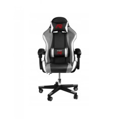 SCAUN DE GAMING,CU PERNA LOMBARA, NEGRU GRI ALB