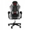 SCAUN DE GAMING,CU PERNA LOMBARA, NEGRU GRI ALB
